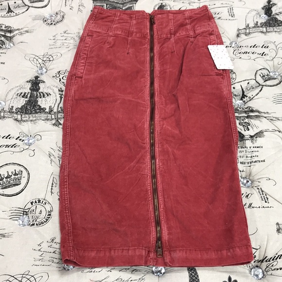 💥 Free People I Want It All Corduroy Midi Skirt - Picture 4 of 8